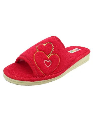 zapatilla de casa de toalla para mujer con suela de piso microporoso