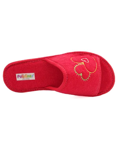 zapatilla de casa de toalla para mujer con suela de piso microporoso