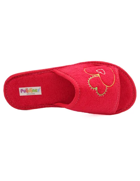 zapatilla de casa de toalla para mujer con suela de piso microporoso