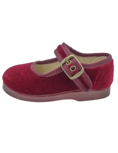 Mercedita para niña de terciopelo con hebilla 2