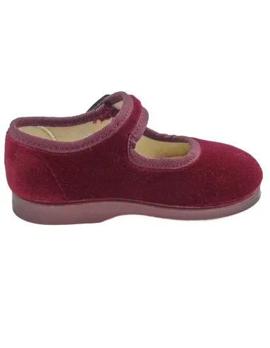 Mercedita para nina de terciopelo con hebilla