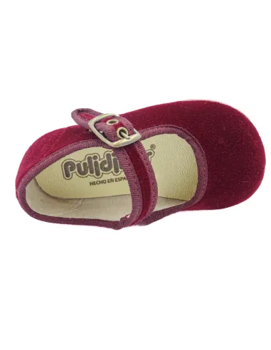 Mercedita para nina de terciopelo con hebilla