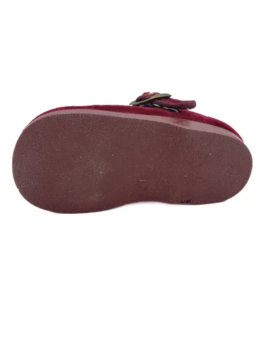 Mercedita para nina de terciopelo con hebilla