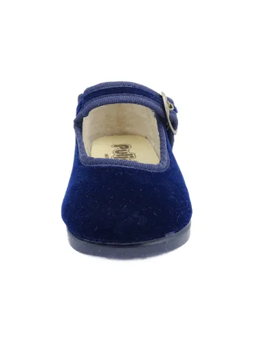 Mercedita para nina de terciopelo con hebilla