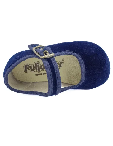 Mercedita para nina de terciopelo con hebilla