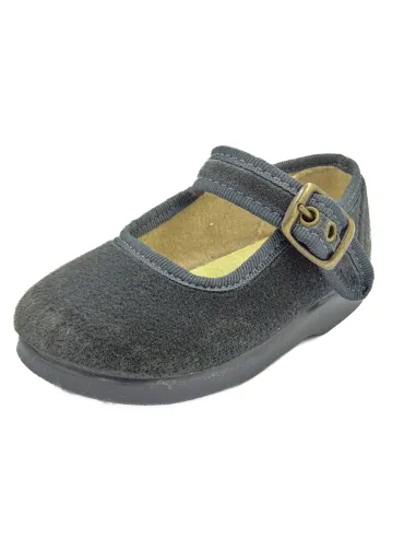 Mercedita para nina de terciopelo con hebilla