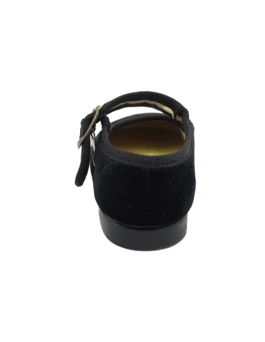 Mercedita para nina de terciopelo con hebilla