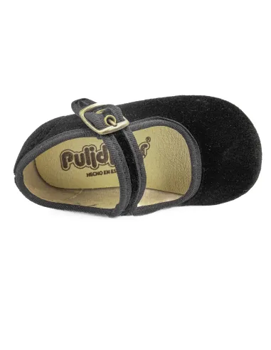 Mercedita para nina de terciopelo con hebilla