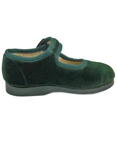 Mercedita para nina de terciopelo con hebilla