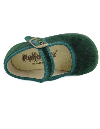 Mercedita para nina de terciopelo con hebilla