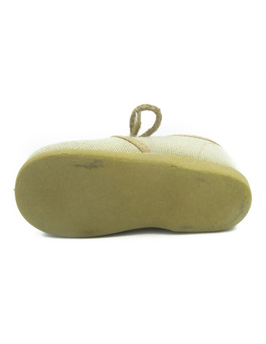 blucher para nino de cordones con un tejido de lino