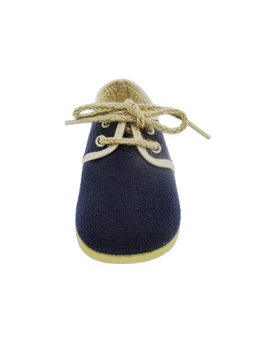 blucher para nino de cordones con un tejido de lino