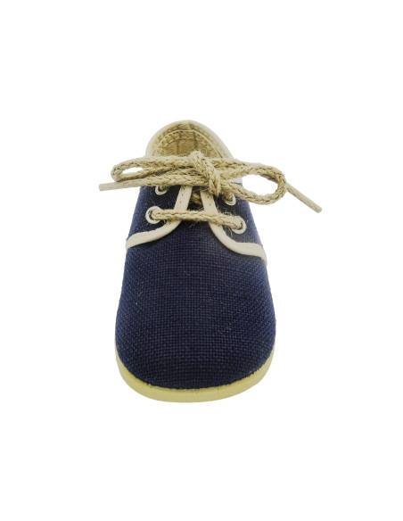 blucher para nino de cordones con un tejido de lino