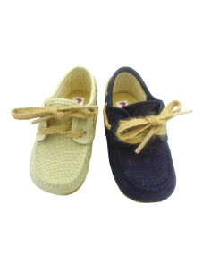 nautico de lino para nino con un cordon de esparto y una suela de caucho