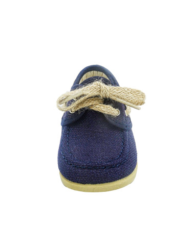 nautico de lino para nino con un cordon de esparto y una suela de caucho