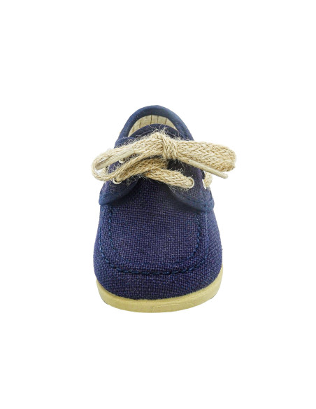 nautico de lino para nino con un cordon de esparto y una suela de caucho