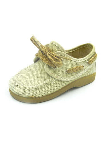 nautico de lino para nino con un cordon de esparto y una suela de caucho