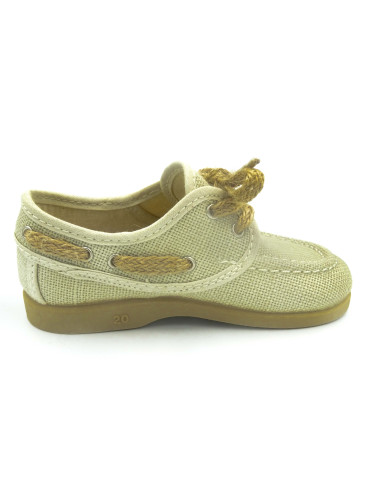 nautico de lino para nino con un cordon de esparto y una suela de caucho