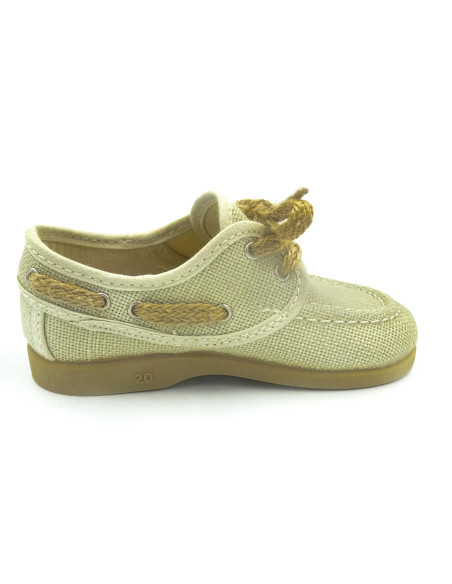 nautico de lino para nino con un cordon de esparto y una suela de caucho