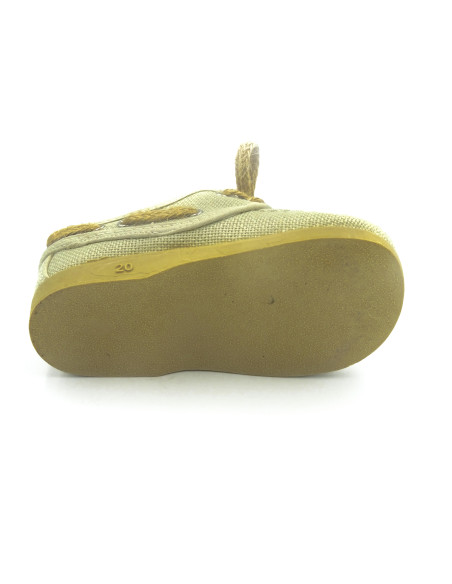 nautico de lino para nino con un cordon de esparto y una suela de caucho