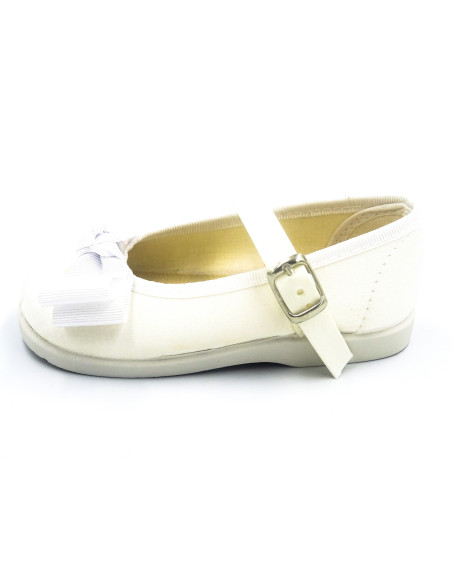 mercedita de raso para nina con doble lazo y hebilla