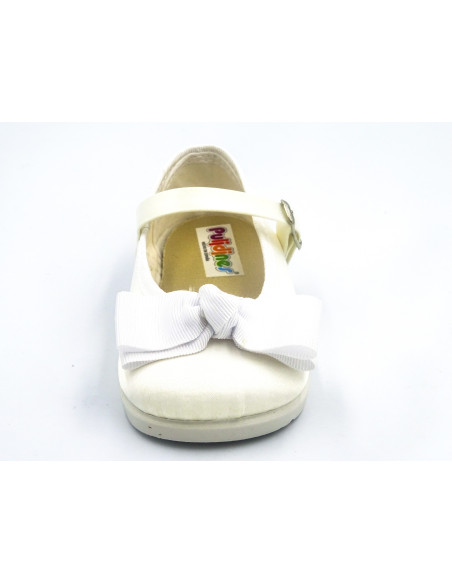 mercedita de raso para nina con doble lazo y hebilla