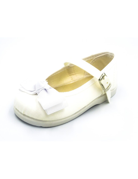 mercedita de raso para nina con doble lazo y hebilla