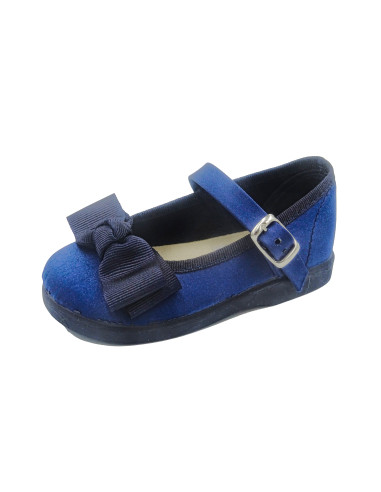 mercedita de raso para nina con doble lazo y hebilla