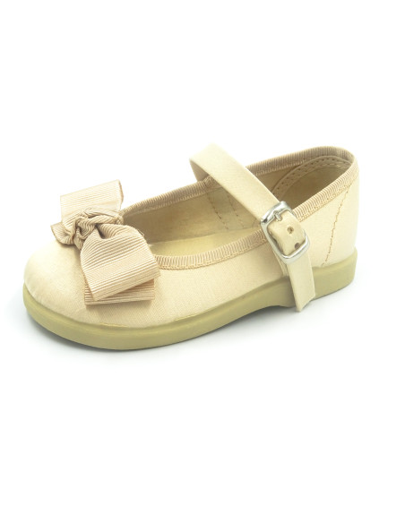 mercedita de raso para nina con doble lazo y hebilla