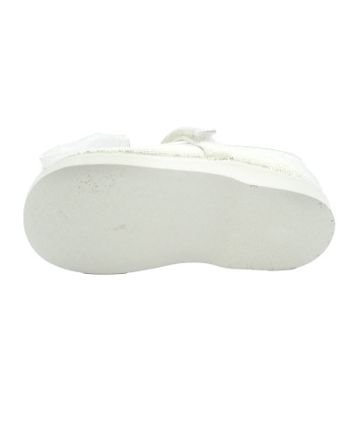 mercedita de lino para nina con un lazo de raso