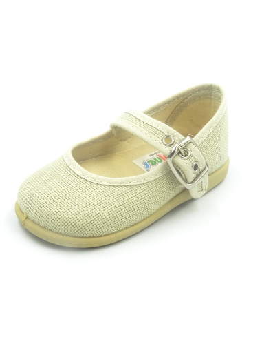 mercedita de lino para nina clasica con suela de goma