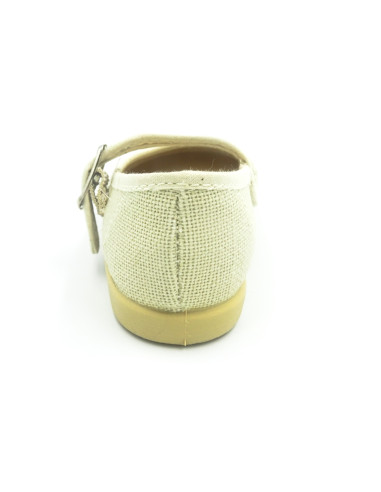 mercedita de lino para nina clasica con suela de goma