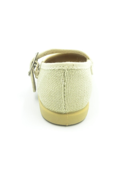 mercedita de lino para nina clasica con suela de goma