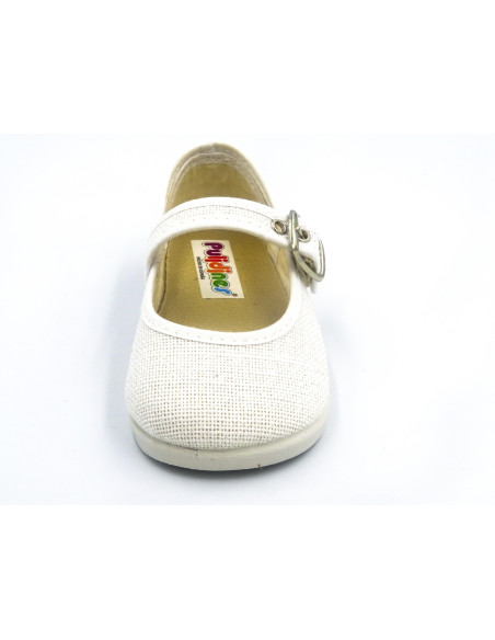 mercedita de lino para nina clasica con suela de goma