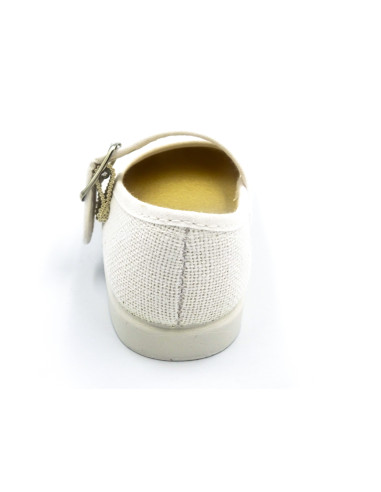 mercedita de lino para nina clasica con suela de goma