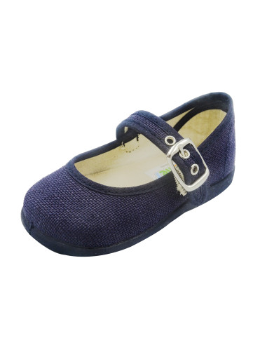 mercedita de lino para nina clasica con suela de goma
