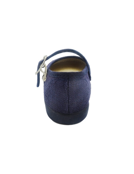 mercedita de lino para nina clasica con suela de goma
