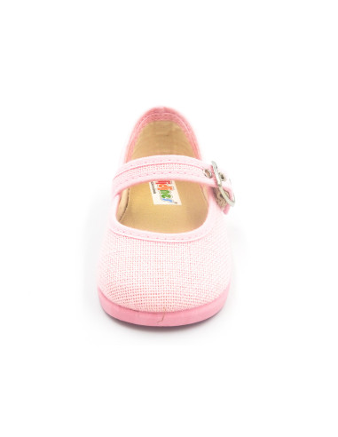 mercedita de lino para nina clasica con suela de goma