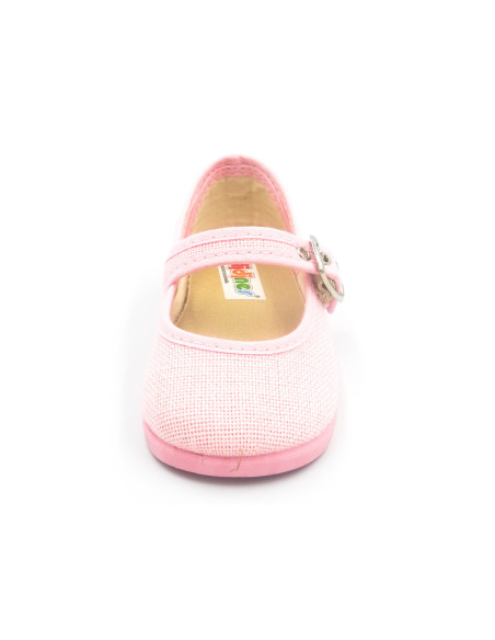 mercedita de lino para nina clasica con suela de goma