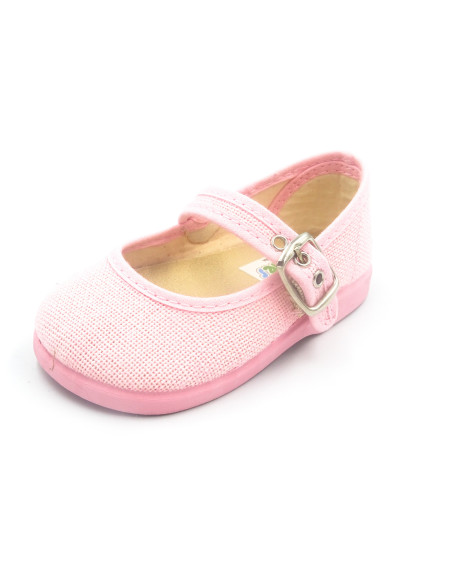 mercedita de lino para nina clasica con suela de goma