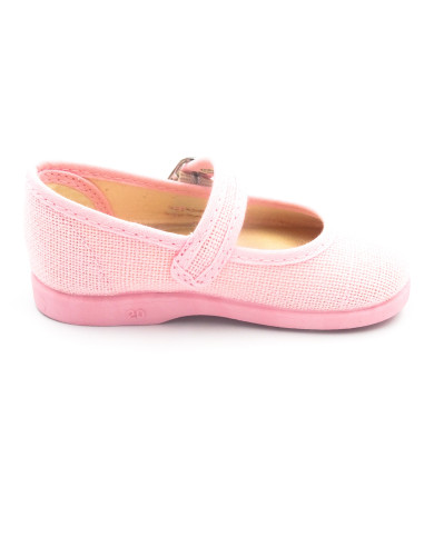 mercedita de lino para nina clasica con suela de goma