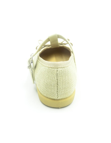 mercedita de lino para nina con un lazo en el empiene