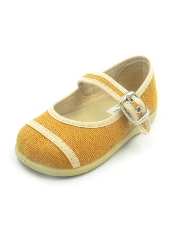 mercedita de lino con suela de goma