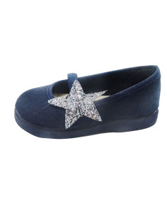 manoletina con estrella de brillo y suela de goma 2