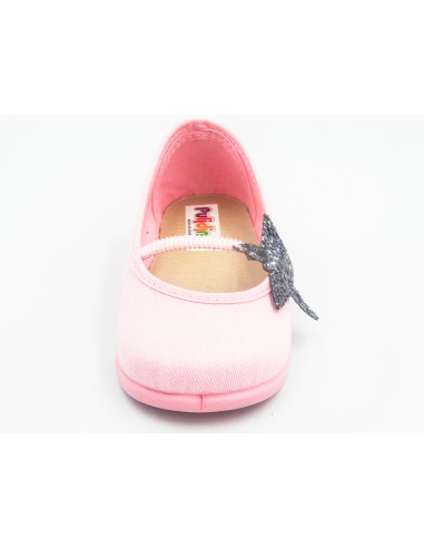 manoletina con estrella de brillo y suela de goma