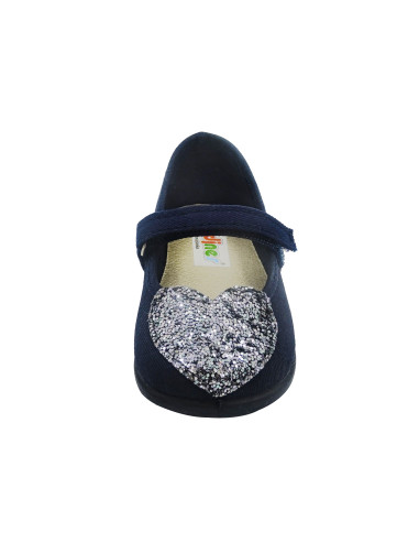 mercedita con un corazon de brillo para nina y suela de caucho