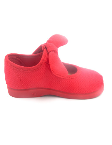 mercedita con velcro para nina con un lazo atado