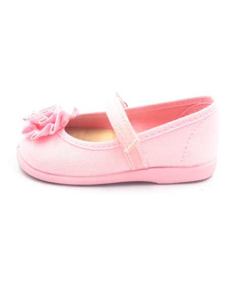 mercedita de lona para nina con una flor