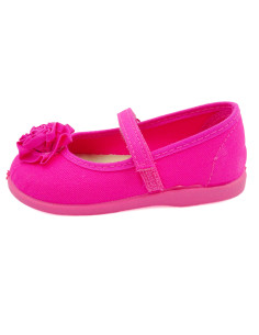 mercedita de lona para nina con una flor 2