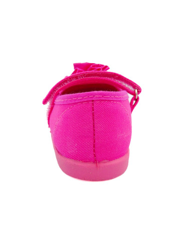 mercedita de lona para nina con una flor